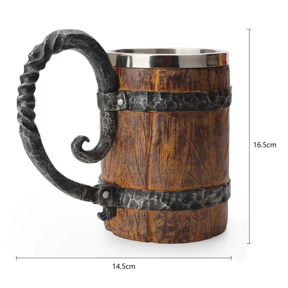 Ancient Time Stainless Steel Wooden Mug - Image 7