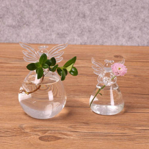 Angel Time Transparent Glass Vase - Image 2