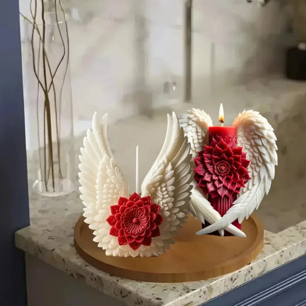 Angel Wing Flower Candle Holder - Image 8