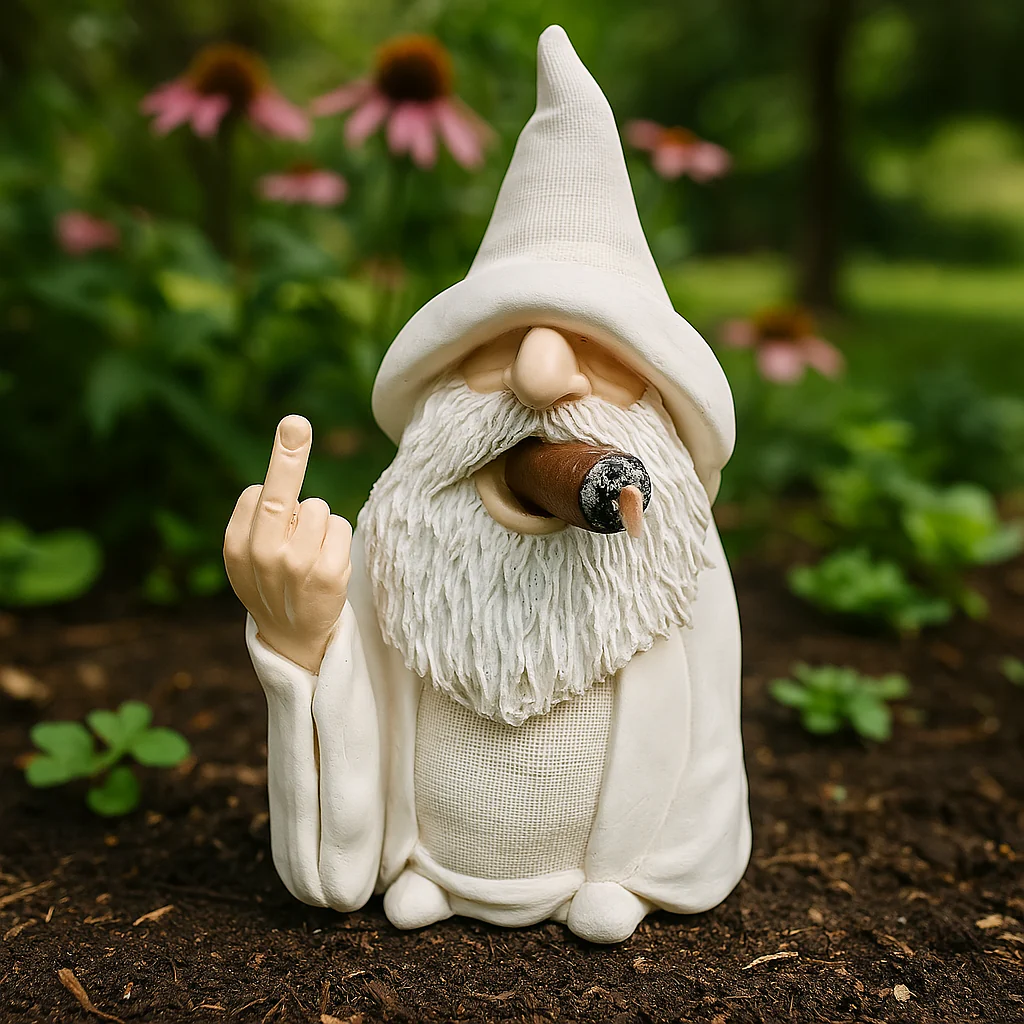 Angry Middle Finger Garden Gnome Decor - Image 3