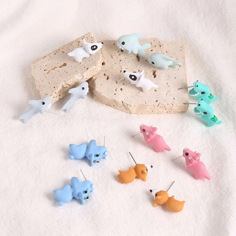 Animal Bite Cartoon Creative Earrings - Image 11