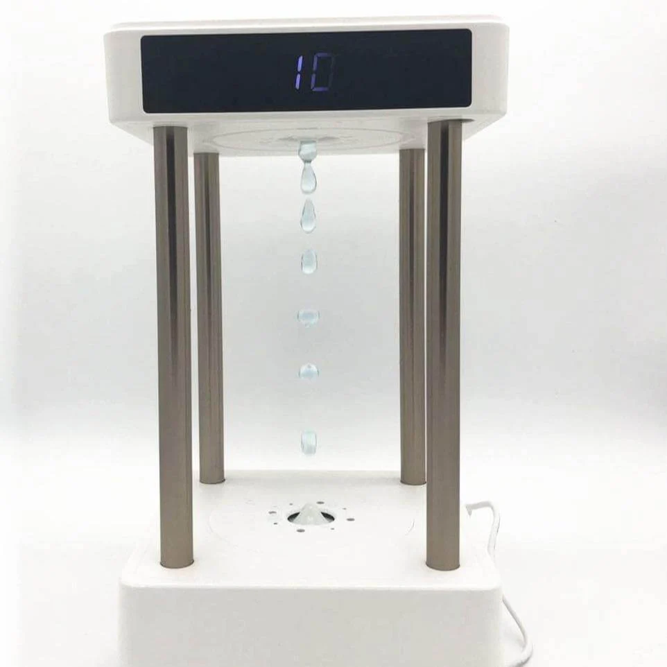 Anti Gravity Levitating Water Drops Hourglass Fountain Lamp - Image 3