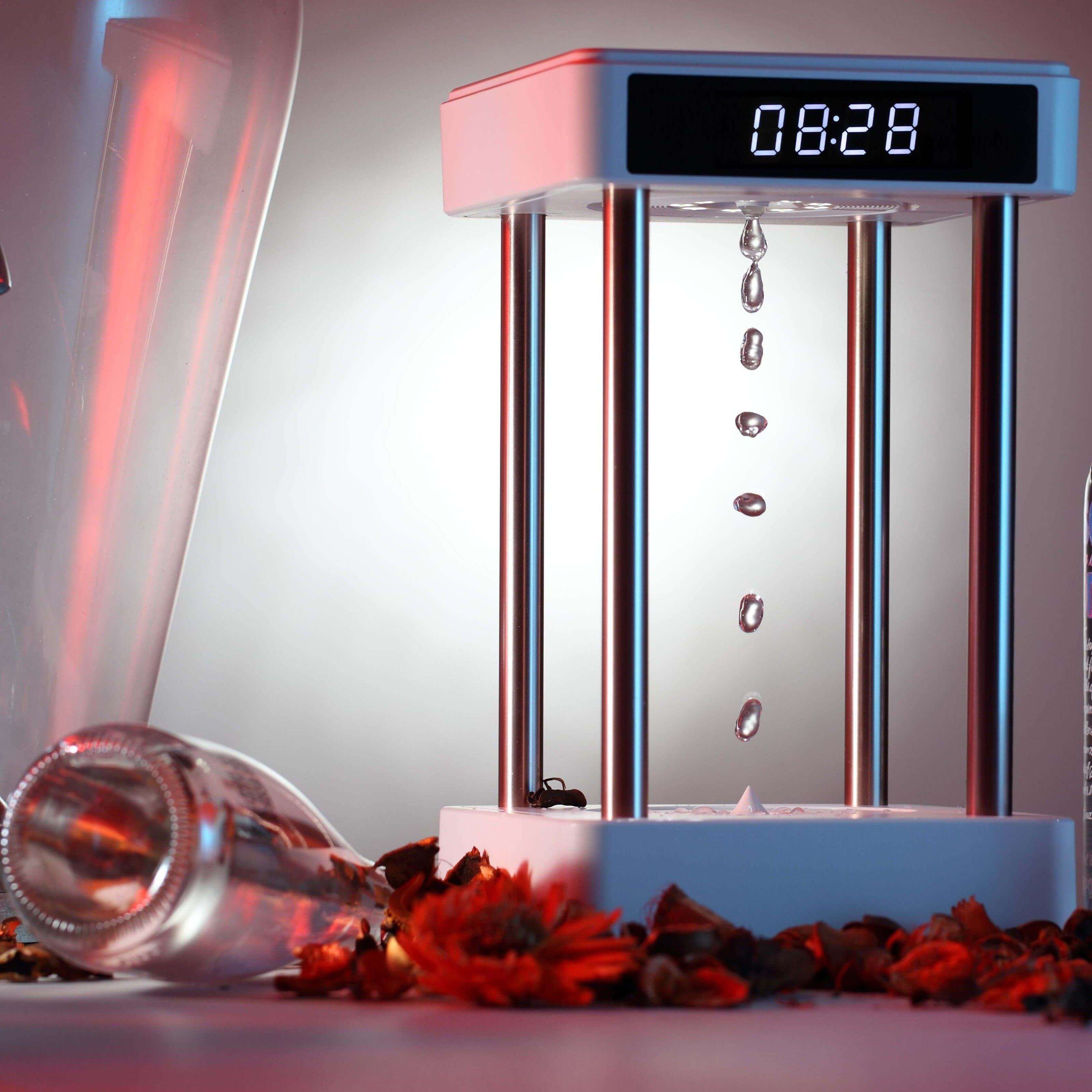 Anti Gravity Levitating Water Drops Hourglass Fountain Lamp - Image 4