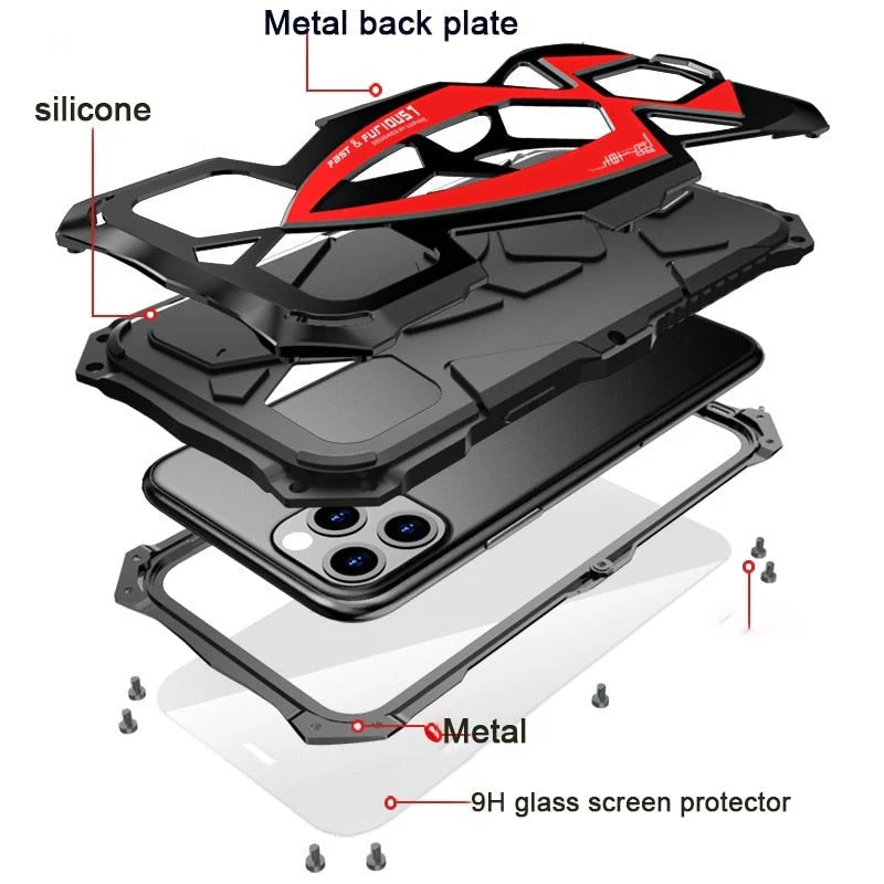 Anti-Knock Metal Heavy Duty Waterproof iPhone Case - Image 3