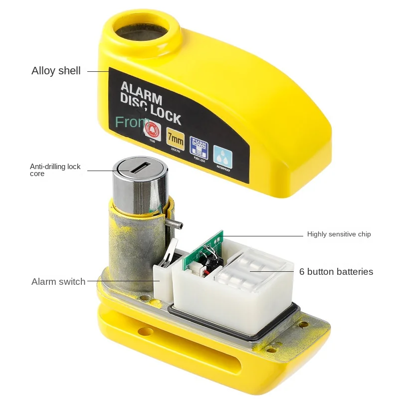 Anti-Theft Security Aluminium Disc Brake Alarm Lock - Image 8