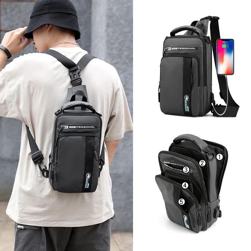 Anti-Theft USB Charging Waterproof Crossbody Bag - Image 4