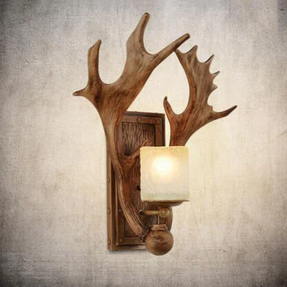 Antique Antler Wooden Wall Light - Image 10