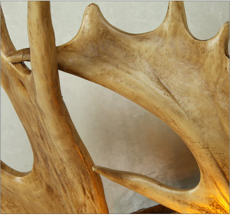 Antique Antler Wooden Wall Light - Image 12