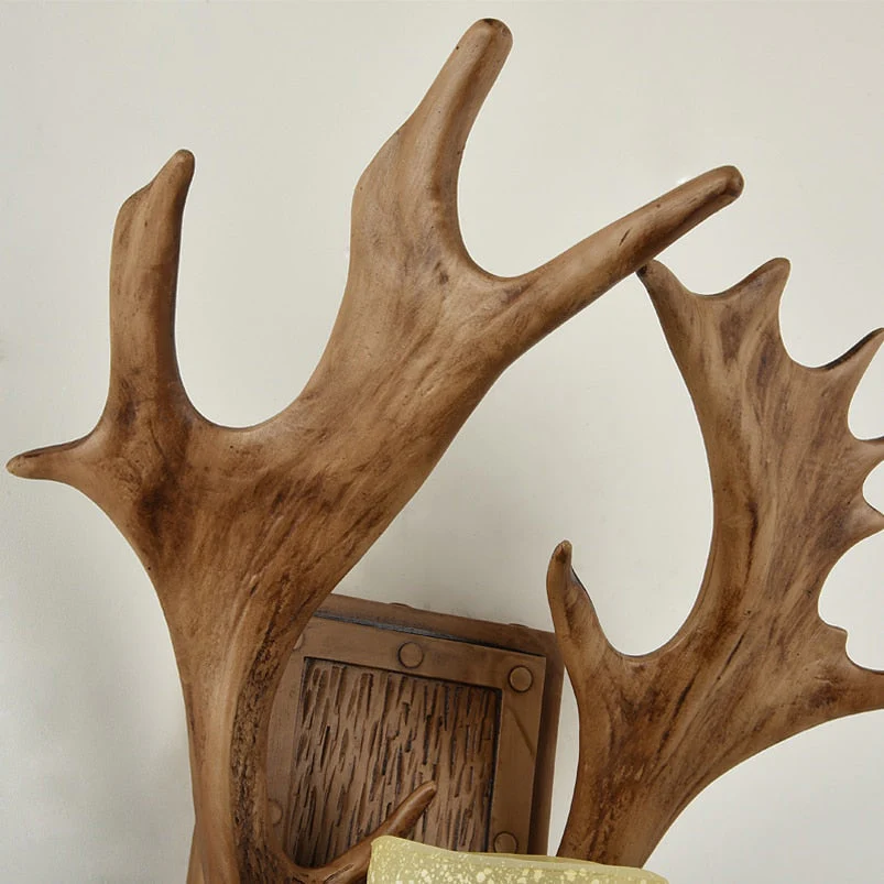 Antique Antler Wooden Wall Light - Image 9