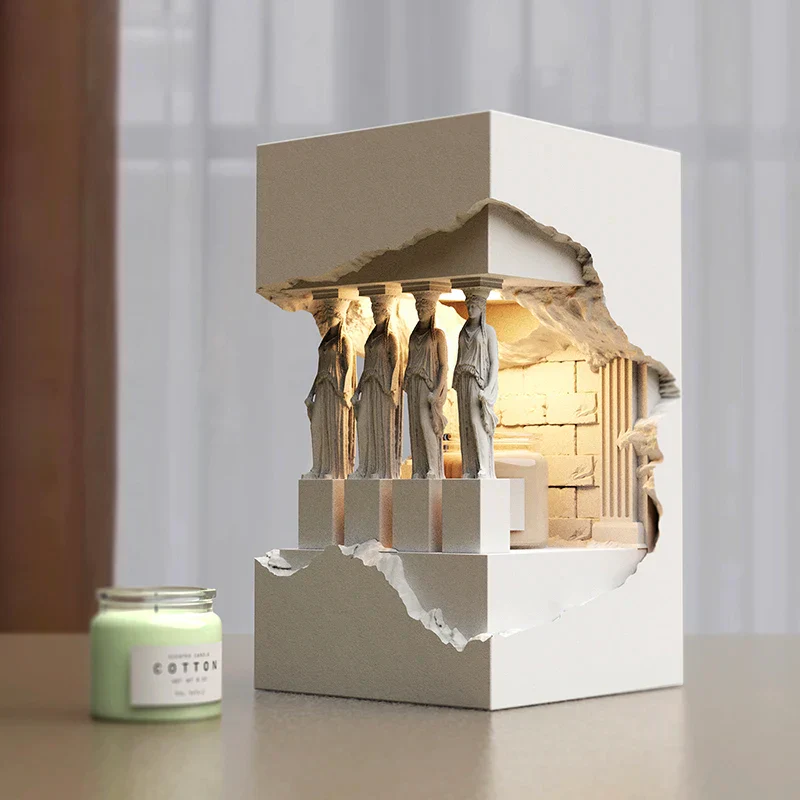 Antique Atmosphere Alpha Gypsum Night Lamp Decor - Image 2