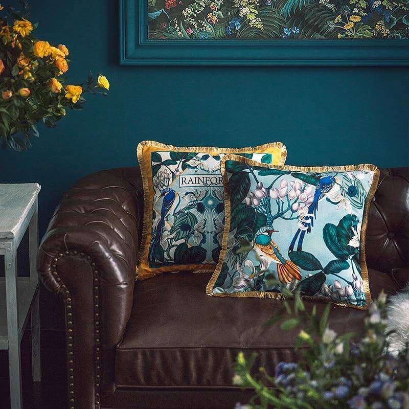 Antique Rainforest Chinese Art Velvet Pillowcase - Image 3