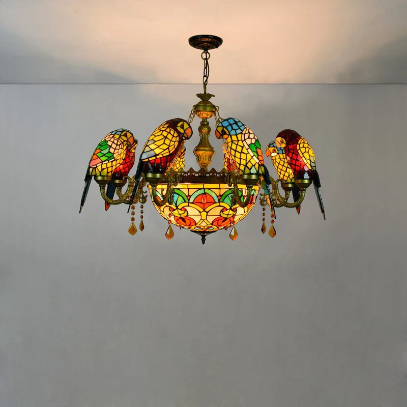 Antique Style Parrot Chandelier Lamp - Image 2