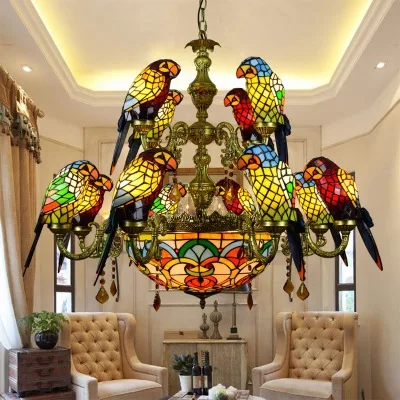 Antique Style Parrot Chandelier Lamp - Image 9