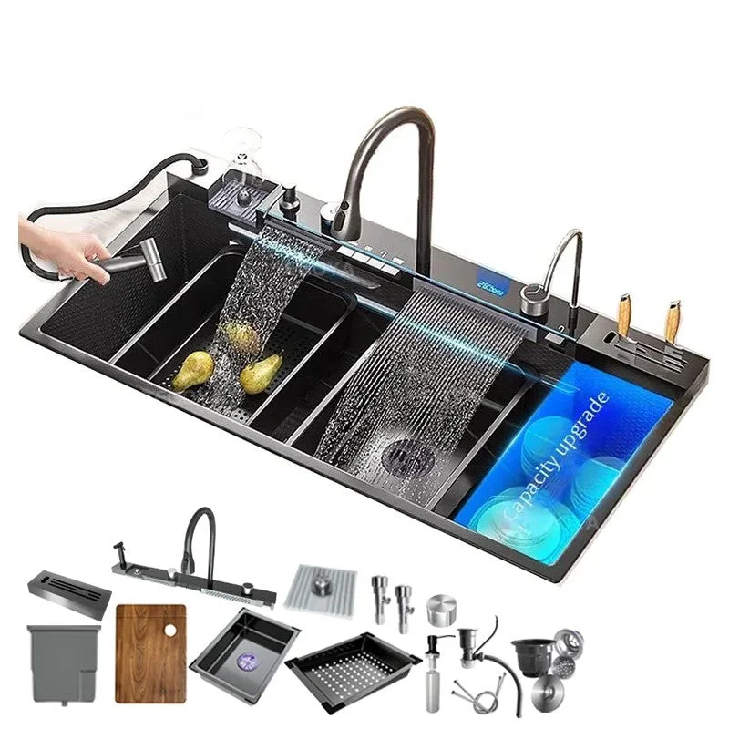 Aqua Magic Digital Display Large Waterfall Multifunctional Kitchen Sink - Image 2