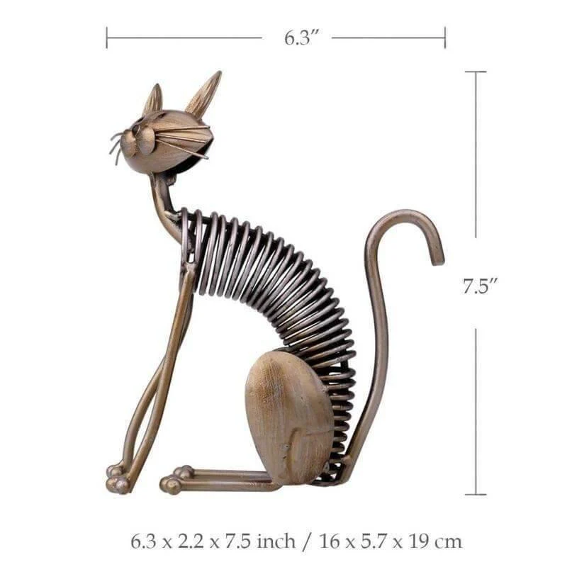 Art Decoration Iron Metal Cat Shaped Handicraft Figure - Image 2