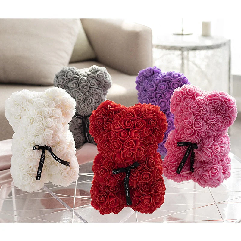Artificial Rose Flowers Teddy Bear - Image 31