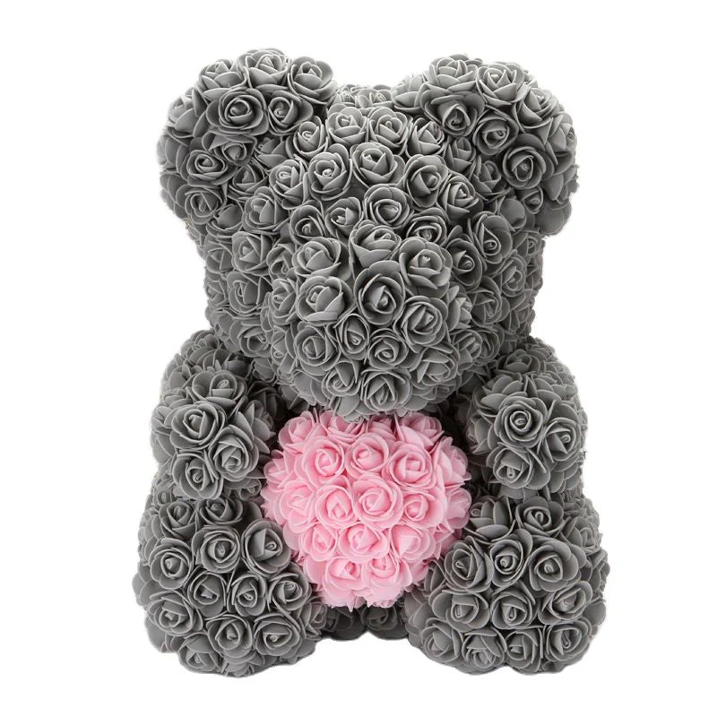 Artificial Rose Flowers Teddy Bear - Image 6