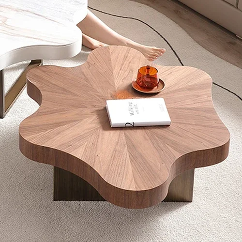 Artistic Bohemian Nature-Inspired Wooden Coffee Table - Image 6