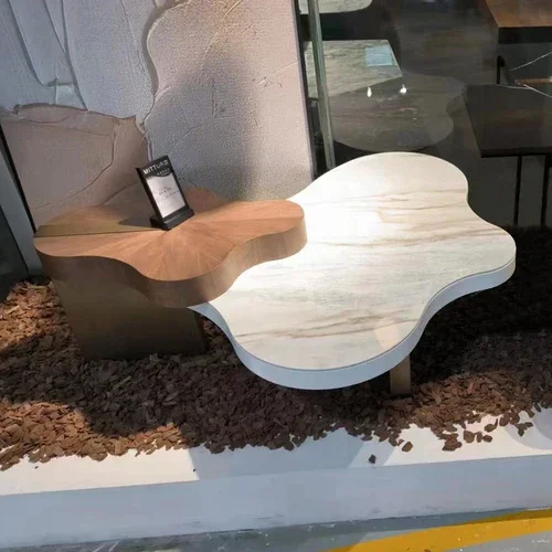 Artistic Bohemian Nature-Inspired Wooden Coffee Table - Image 7