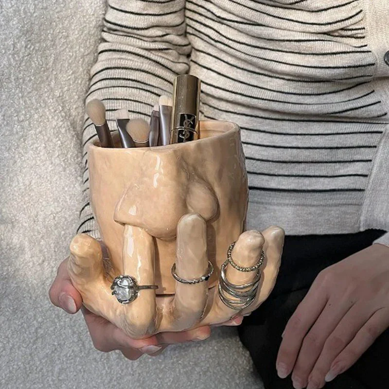 Artistic Hand Grip Base Unique Coffee Mug - Image 4