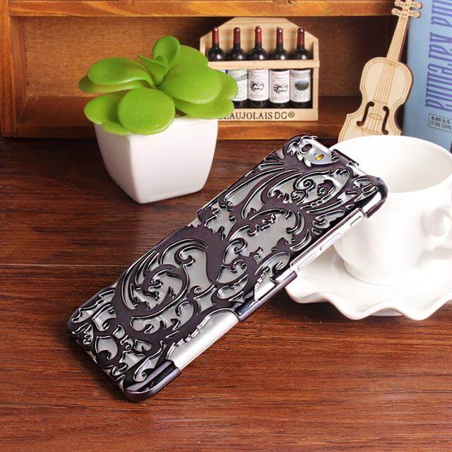 Artistic Hollow Flower Plating Phone Case For iPhone Models - Image 2