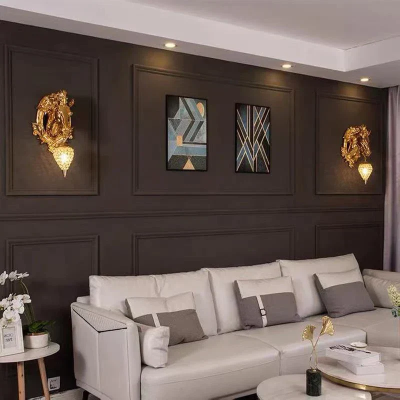 Artistic Horse Design Gold Wall Lamp - Image 4