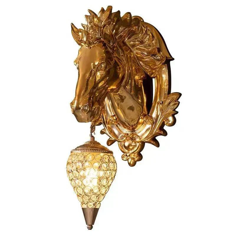 Artistic Horse Design Gold Wall Lamp - Image 5