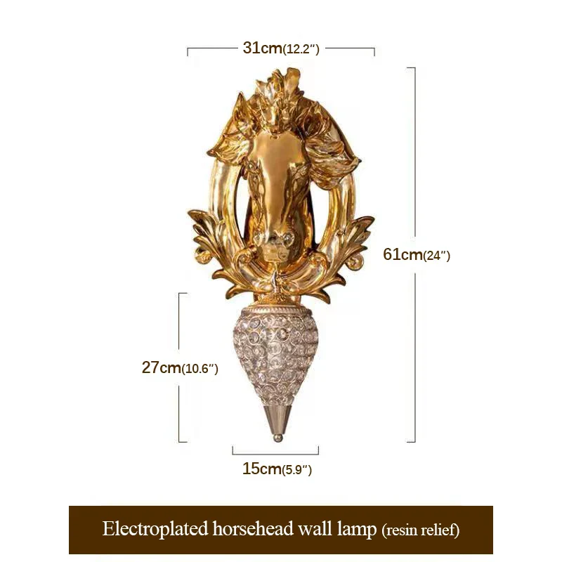 Artistic Horse Design Gold Wall Lamp - Image 7