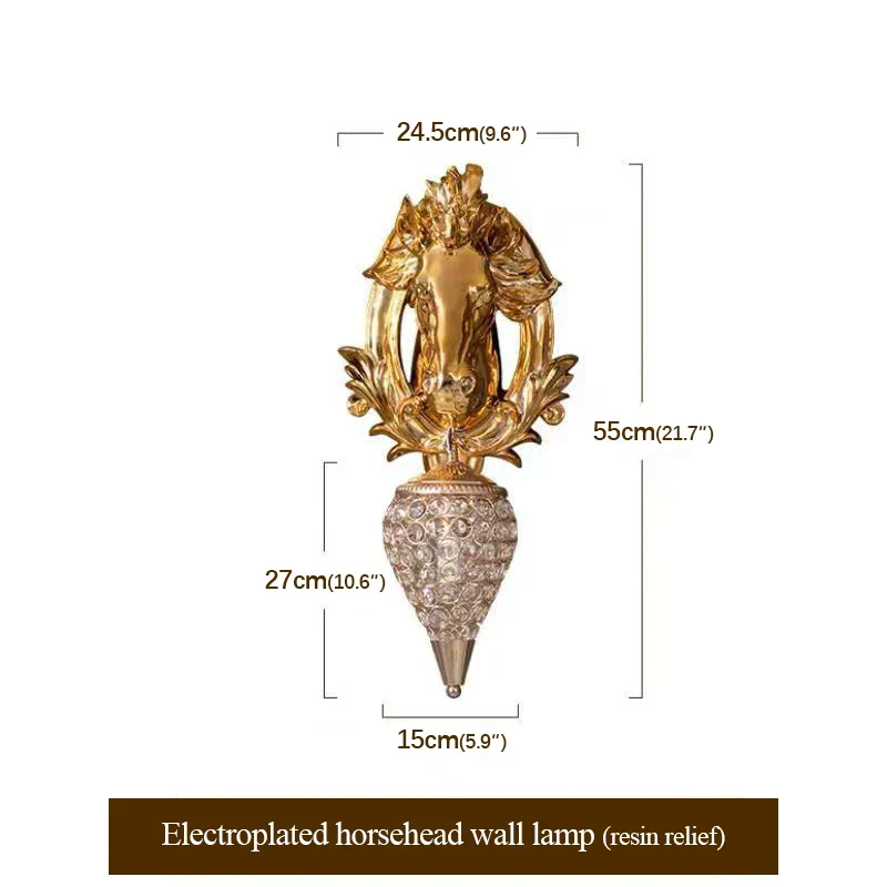 Artistic Horse Design Gold Wall Lamp - Image 8