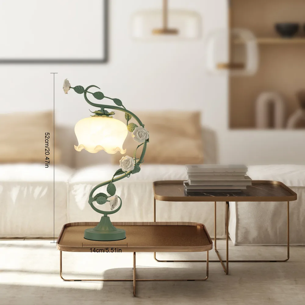 Artistic Nature-Themed Flower Desk Lamp - Image 6