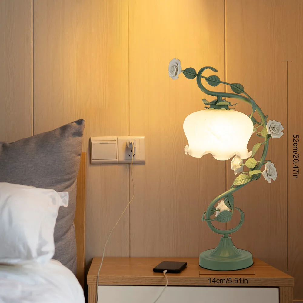 Artistic Nature-Themed Flower Desk Lamp - Image 7