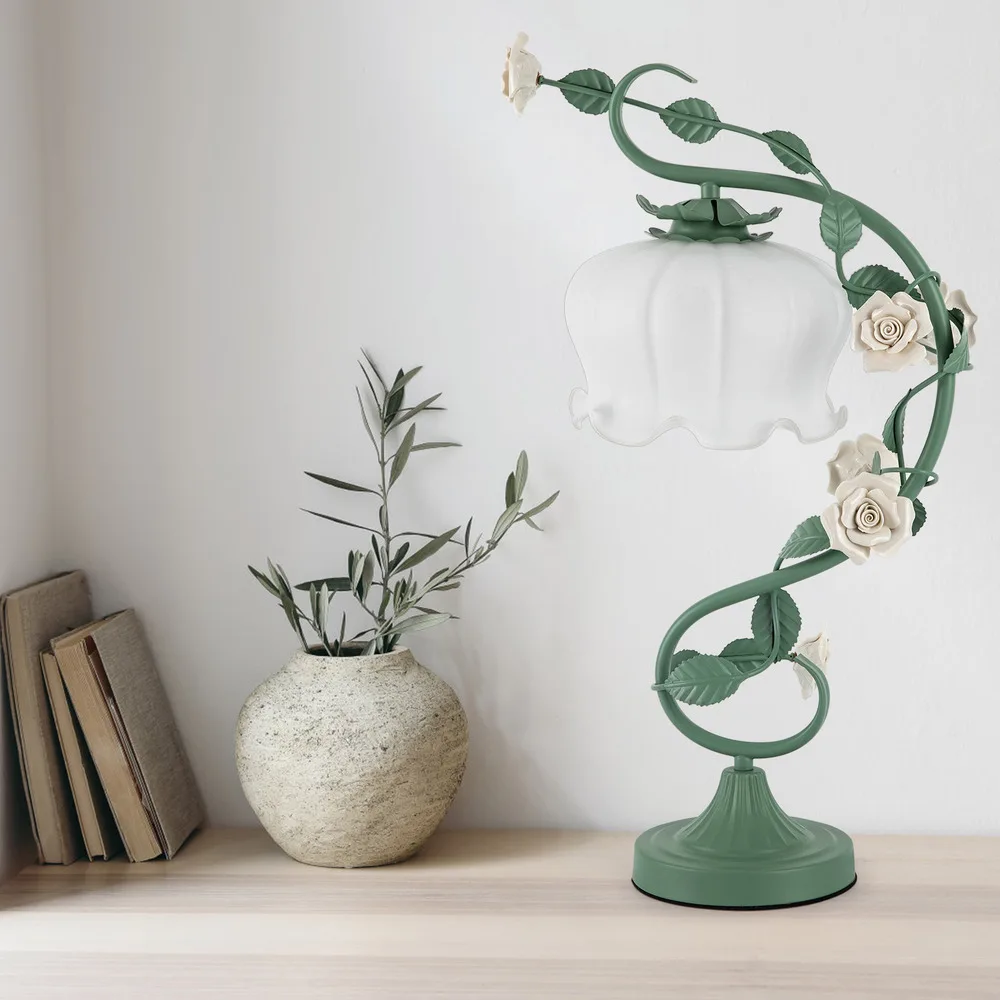 Artistic Nature-Themed Flower Desk Lamp - Image 8