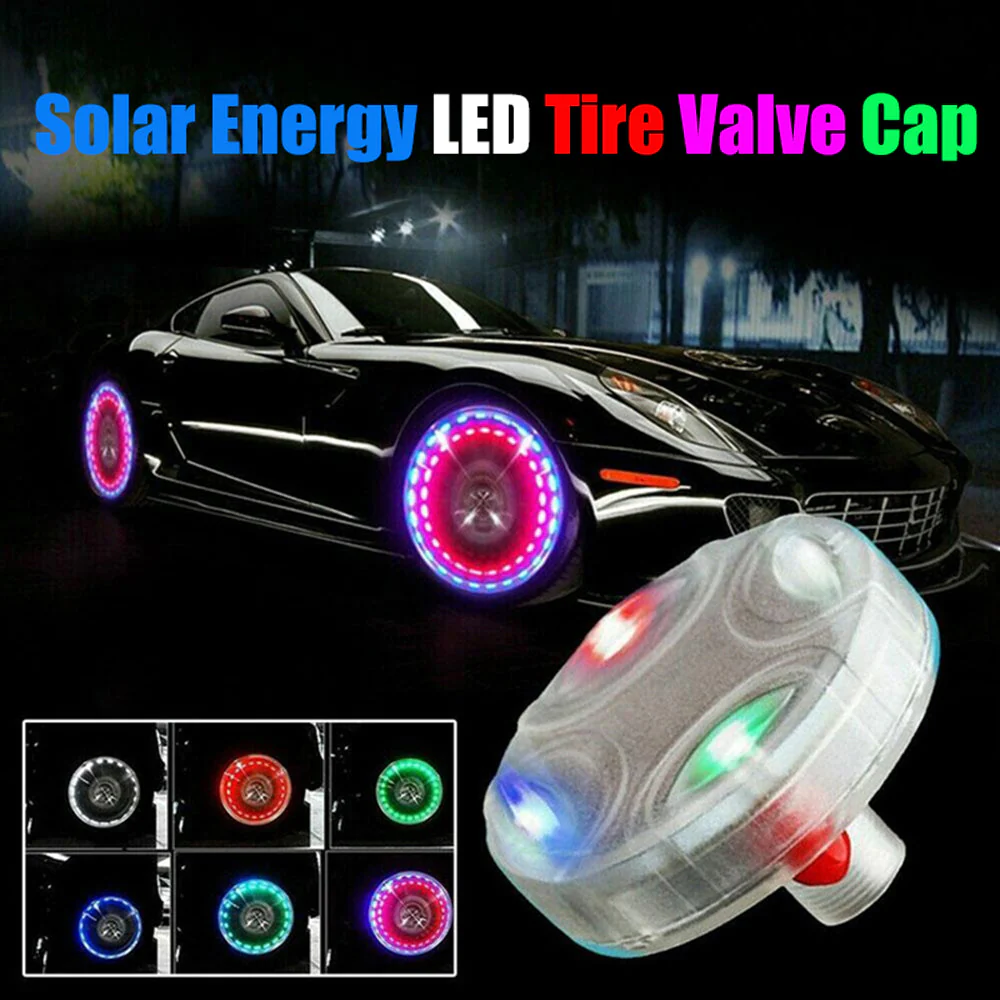 Auto-Illuminating Solar RGB LED Car Tire Light - Image 2
