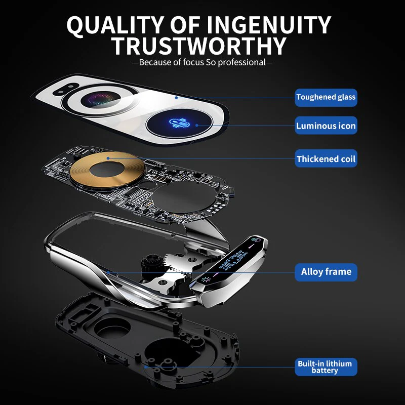 Automatic Magnetic Wireless Charging Car Phone Holder - Image 2