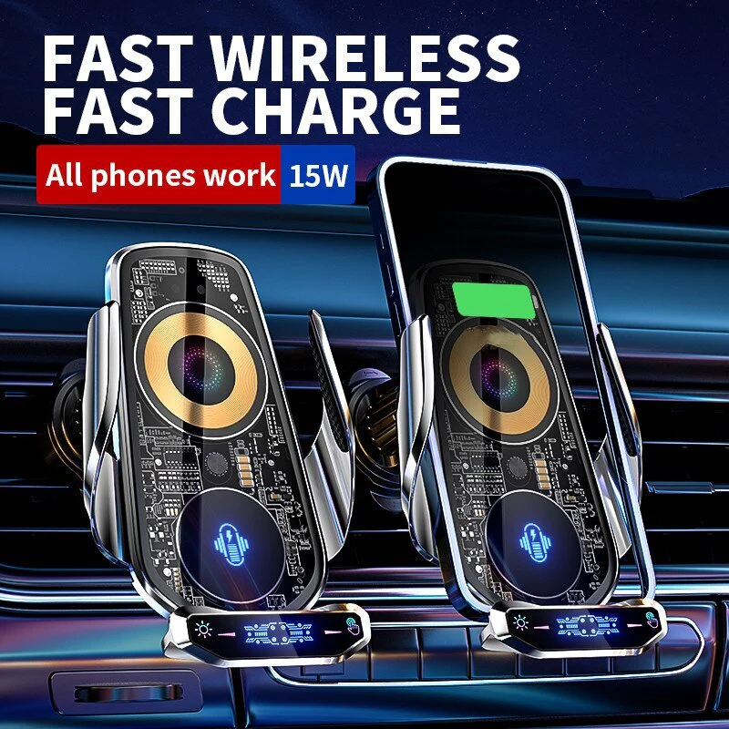 Automatic Magnetic Wireless Charging Car Phone Holder - Image 4