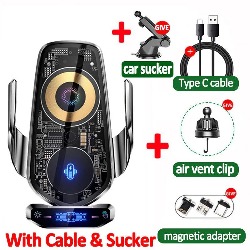 Automatic Magnetic Wireless Charging Car Phone Holder - Image 7