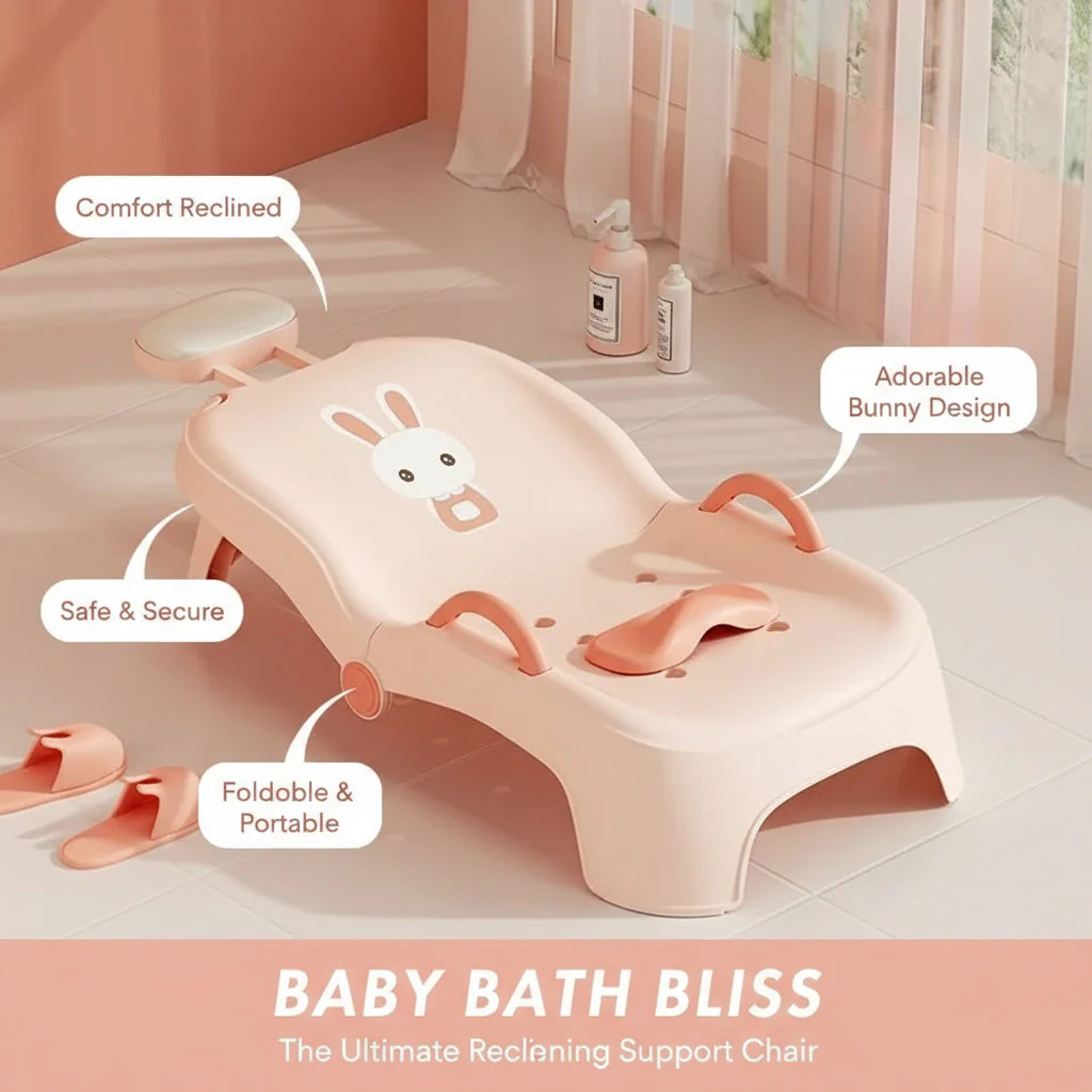 Baby Bath Support Foldable Reclining Chair - Image 5