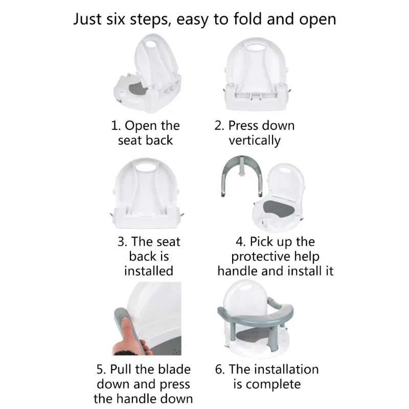 Baby Essential Foldable Non-Slip Bathing Chair - Image 3