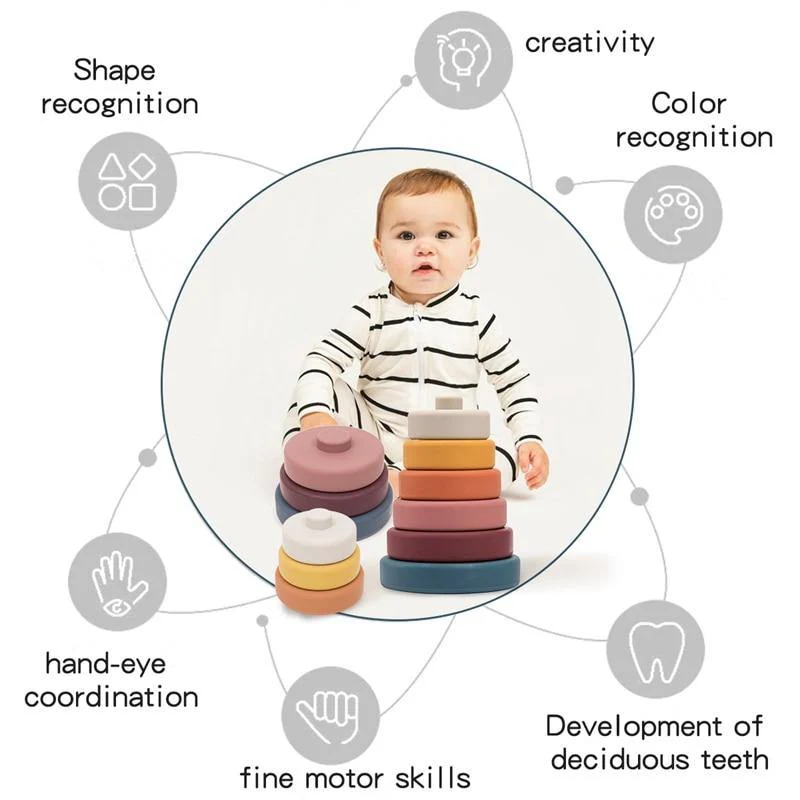 Baby Silicone Construction Stacking Smart Block Game - Image 17
