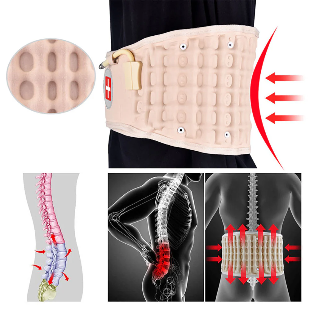 Back Pain Relief Inflatable Brace Support Belt Massager - Image 2