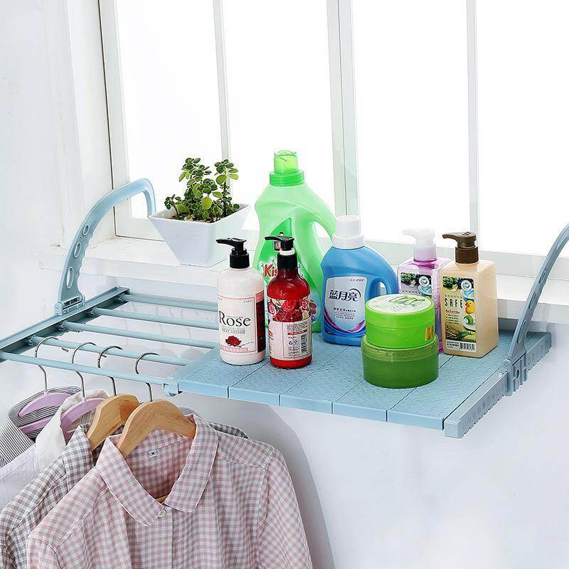 Balcony Foldable Clothes Hanging Drying Rack Organizer - Image 3