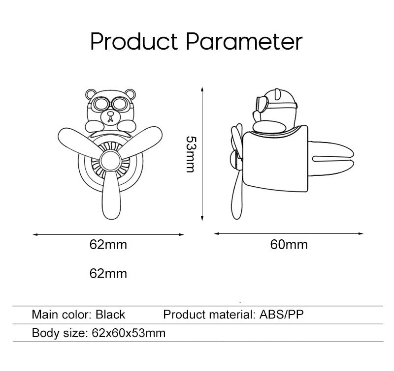Bear Pilot Rotating Car Air Freshener - Image 7
