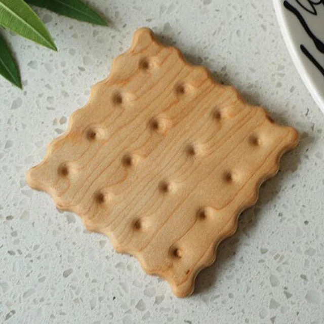 Biscuit Shape Wooden Coaster Placemat - Image 3