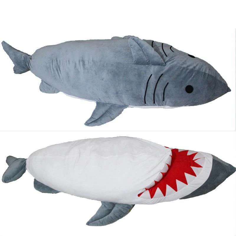 Bite Me Shark Giant Shark Plush Sleeping Bag Toy - Image 2