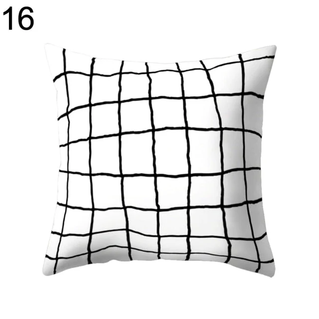 Black and White Design Geometric Home Pillow Cases - Image 16