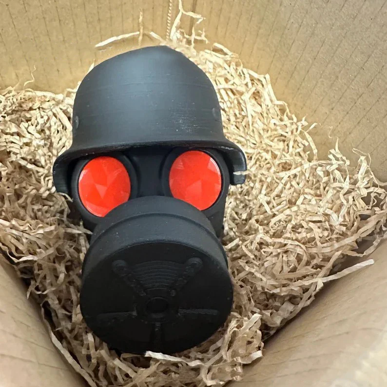 Black Gas Mask Helmet Trailer Hitch Cover - Image 2