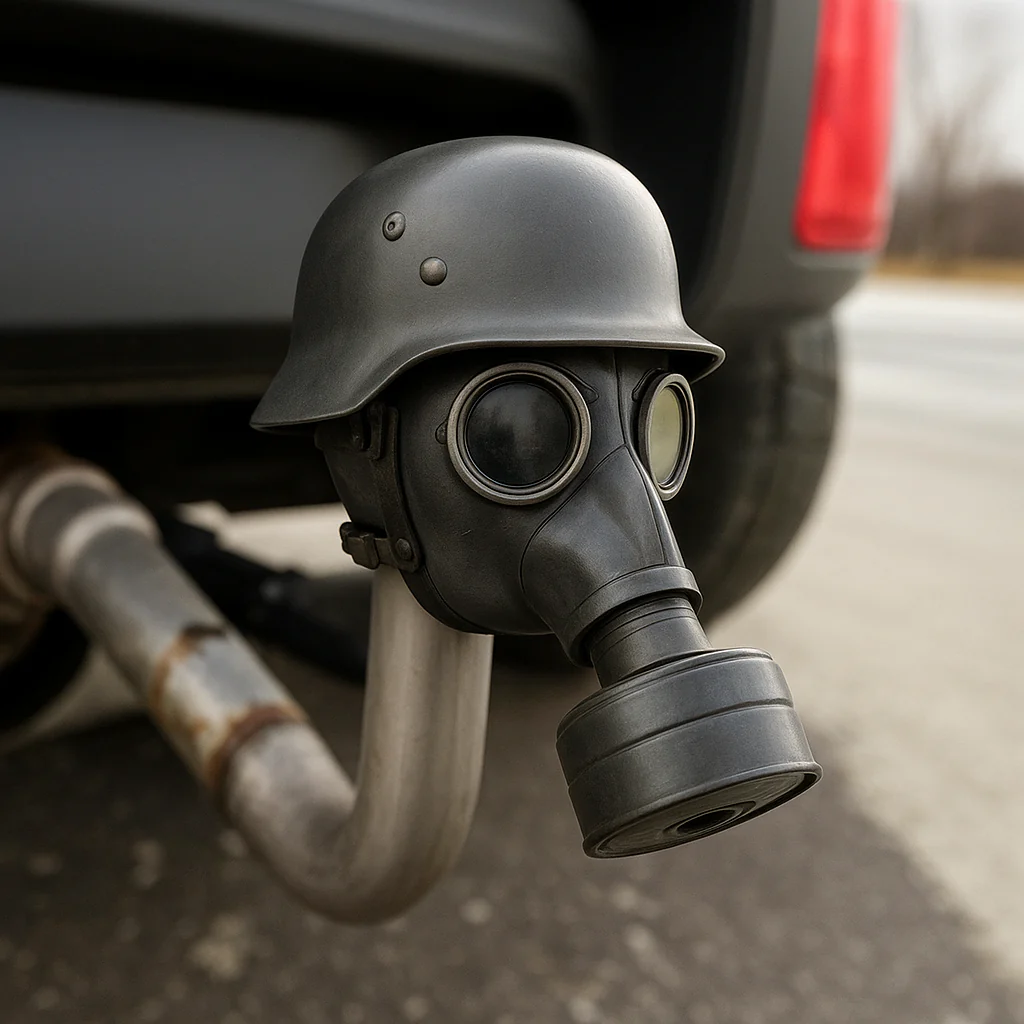 Black Gas Mask Helmet Trailer Hitch Cover - Image 4