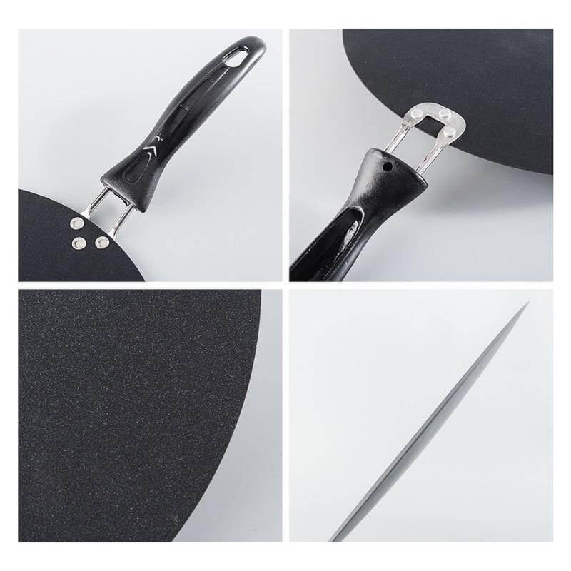 Black Iron Round Non-stick Pancake Pan - Image 9