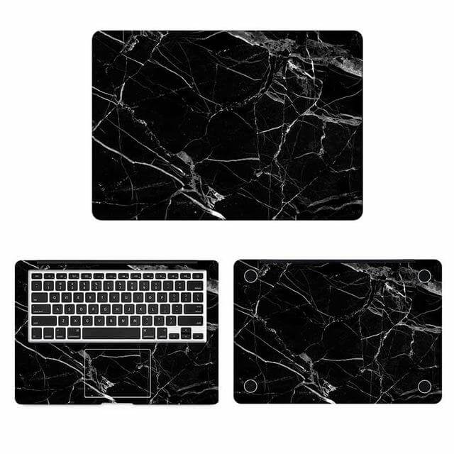 Black Marble Grain Skin Laptop Sticker for Apple Macbook - Image 3