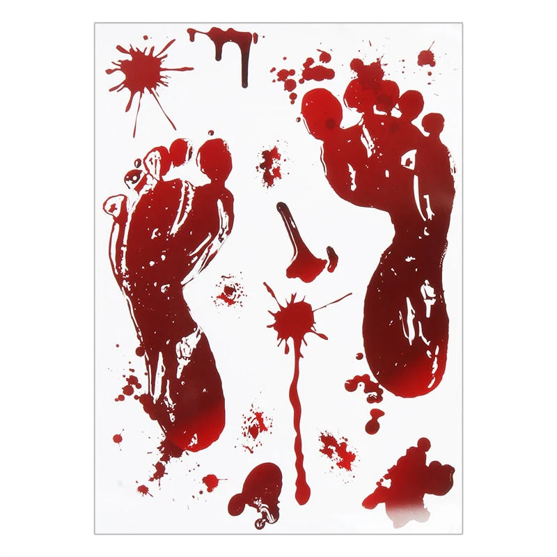 Bloody Handprint Stickers Halloween Decor - Image 13